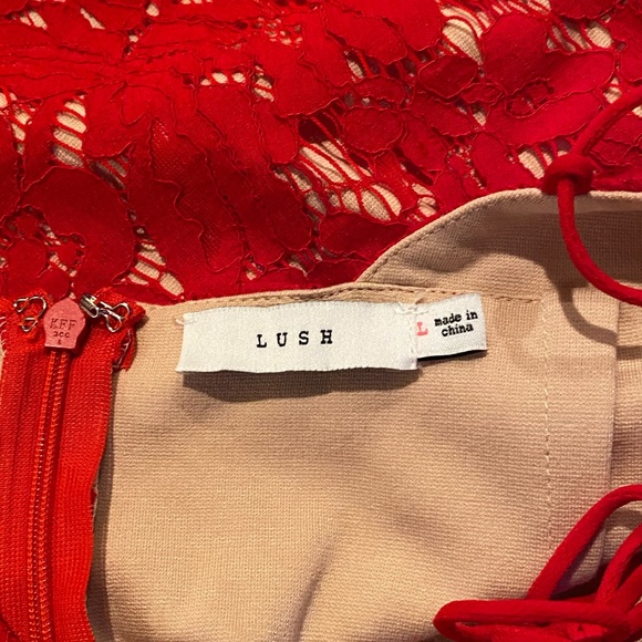 Lush red lace dress size large - Picture 5 of 6